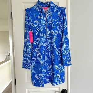 Lilly Pulitzer UPF50 Skipper Ruffle Dress So Offishal, Size S, NWT